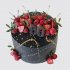 Черный торт на 60 лет женщине с ягодами №106783
