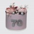 Красивый торт на День Рождения 70 лет женщине с цветами №106849
