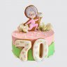 Торт на День Рождения женщине 70 лет с розами №106859
