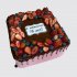 Квадратный торт на юбилей 75 бабушке с ягодами №106895