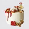 Торт на День Рождения бабушке 80 лет с шарами из мастики №106936