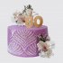 Торт на юбилей 80 лет женщине с цветами №106940