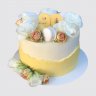 Двухъярусный торт на юбилей 90 лет бабушке с розами №107011