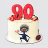 Торт на День Рождения бабушке 90 лет с ягодами №107019