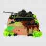 Торт с танком на День Рождения мальчику из крема №107337