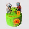 Двухъярусный торт в стиле Зомби фермы ребенку 4 года №107500