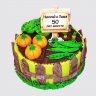 Торт огород на День Рождения с цветами №107563