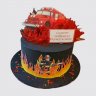 Торт на День Рождения 3 года с пожарной машиной №107592