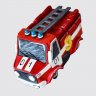Торт в виде машины пожарной для ребенка на 4 года №107595