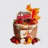 Торт с пожарной машиной и ягодами на День Рождения 5 лет №107608