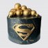 Торт в стиле Супермен с золотыми шариками №107609