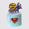 Торт на День Рождения мальчика 4 года с Суперменом №107614