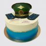 Торт на День Рождения военному с погонами из мастики №107633