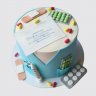 Торт для врача педиатра с цветами №107816