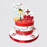 Торт на День Рождения девушке врачу с пряниками и клубникой №107827