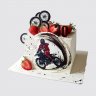 Классический торт на День Рождения с мотоциклом №107927