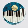 Черный торт на День Рождения 60 лет музыканту с нотами №108014