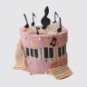 Торт на День Рождения 9 лет музыканту с роялем из мастики №108028