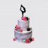 Двухъярусный торт фигурное катание с цветами №108037
