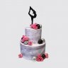 Торт фигурное катание с цветами из мастики №108038