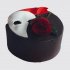 Черный торт актеру с маской и розой №108091