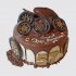 Шоколадный торт на День Рождения 57 лет мужчине водителю №108113