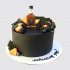 Торт в черном стиле для любимого деда на 75 лет №108157