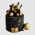 Праздничный торт на 25 лет в черно-золотом стиле для мужчины №108166