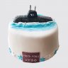 Торт подводная лодка с морскими волнами №108193