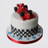 Двухъярусный торт в стиле Формула 1 с колесами №108221