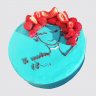 Торт с силуэтом девушки с бабочками и шарами из мастики №108252