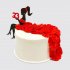 Торт на День Рождение 33 года с силуэтом девушки в платье №108263