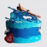 Торт для пловца на День Рождения 9 лет с пожеланиями №108308