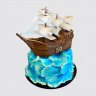 Классический торт моряку на День Рождения с морской пеной №108382
