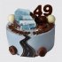Торт с фото Газели на 49 лет с шоколадной надписью №108420