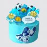 Торт на День Рождения в стиле водное поло с пожеланиями №108435