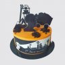 Черный торт любимому шахтеру с печеньем №108486