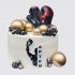 Торт в стиле бокс для мальчика с шариками из мастики №108513