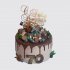 Шоколадный торт с бутылкой виски на День Рождения 70 лет №108557