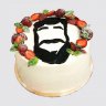 Праздничный торт борода с ягодами и цветами №108624