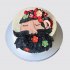 Праздничный торт борода с ягодами и цветами №108624