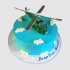 Прикольный торт на День Рождения мужчины с вертолетом №108679