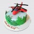 Торт вертолет для мальчика с елками №108684