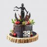 Классический торт на День Рождения для юриста с ягодами №108700