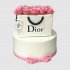 Двухъярусный торт с сумочкой Dior с цветами №108730