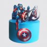 Детский торт на День Рождения мальчику 6 лет Капитан Америка №108769