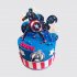 Торт для мальчика Капитан Америка с леденцами №108774
