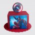 Квадратный торт Человек Паук и Капитан Америка №108775