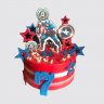Торт в форме щита Капитана Америка с цифрой 7 №108779
