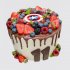 Торт на День Рождения 11 лет в стиле Капитан Америка с ягодами №108780